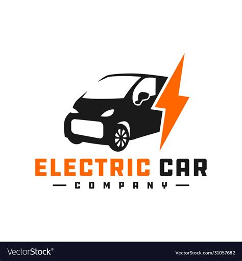 Electric car logo design Royalty Free Vector Image