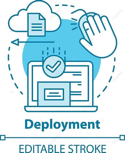 Software Deployment Thin Line Concept Illustration Pictogram Contour