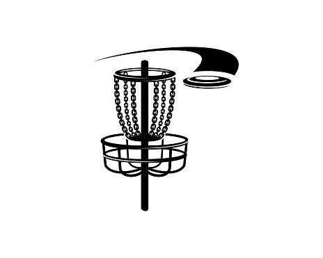 Disc Golf Basket With Frisbee Silhouette Transparent PNG & SVG Vector