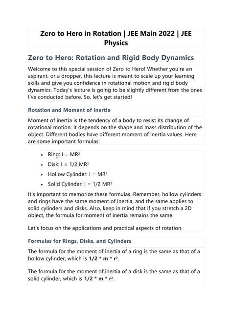 Solution Rotation Of A Body Jee Physics Studypool