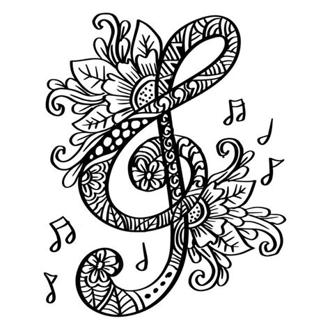 Premium Vector Treble Clef Music With Floral Decorative Ornament In