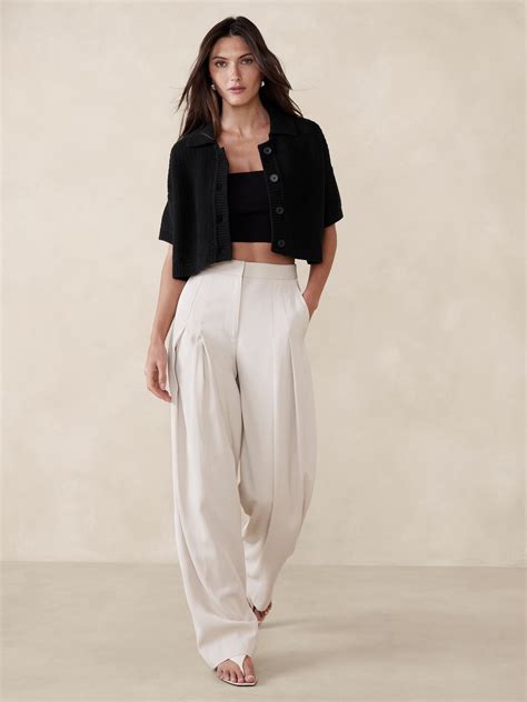 Cotton Cropped Resort Sweater Banana Republic