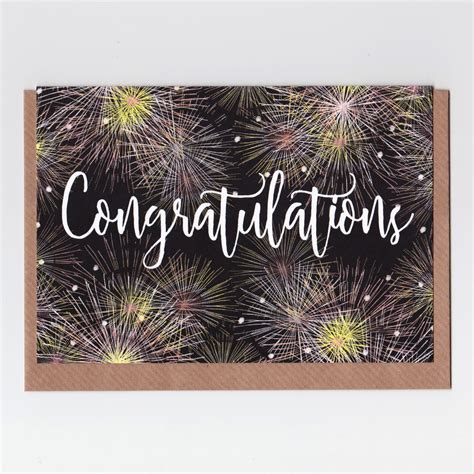 Congratulations Fireworks Greetings Card Etsy