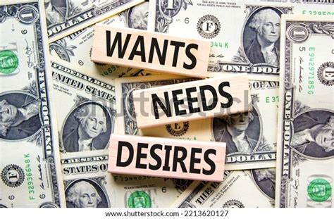 Wants Needs Desires Symbol Concept Words Stock Photo 2213620127