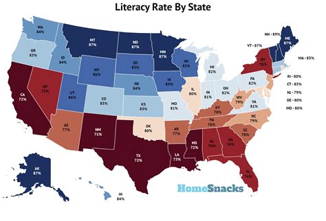 Literacy Rate By State In The United States For