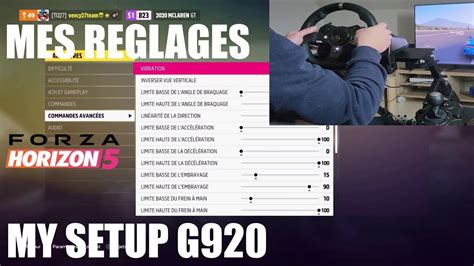 COMMENT REGLER VOLANT G920 FORZA HORIZON 5 MES REGLAGES VOLANT FH5