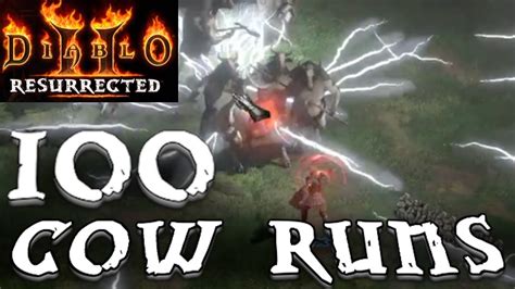 Diablo 2 Resurrected 100 Cow Runs Drop Highlights Episode 2 Youtube