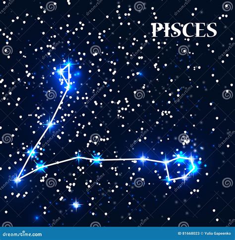 Symbol Pisces Zodiac Sign Vector Illustration Stock Vector