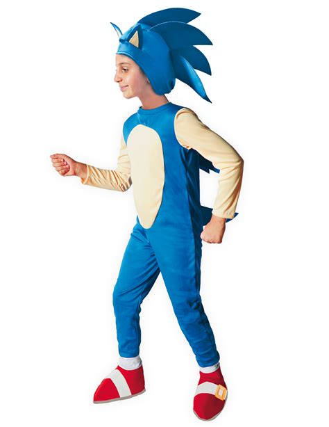 Originales Sonic Kostüm für Kinder blau weiß rot günstige Faschings