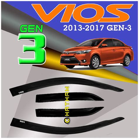 Rain Visor For Toyota Vios 2013 2014 2015 2016 2017 Gen 3 Window