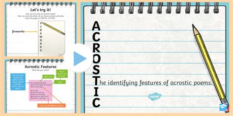 Acrostic Poem Powerpoint English Resource Twinkl