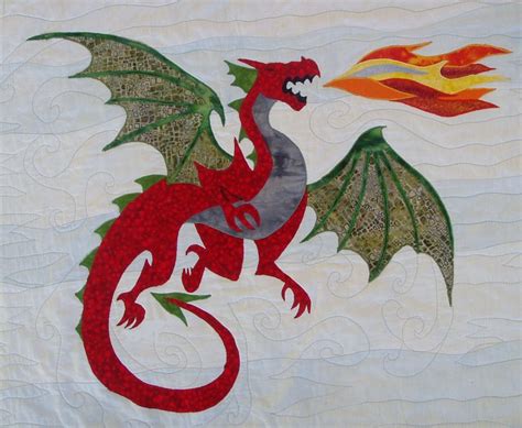 Dastardly Dragon Pdf Appliqu Pattern Etsy Canada