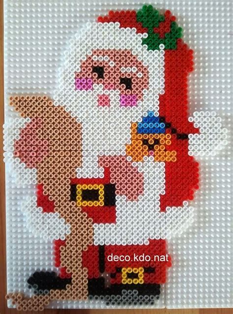 Santa Claus Christmas Hama Perler Beads By Deco Kdo Nat Hama Jul