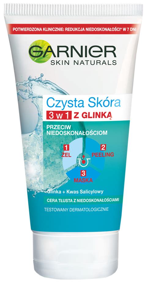 GARNIER Czysta Skóra żel peeling maska 3w1 przeciw