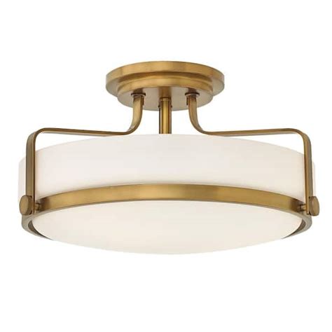 HINKLEY Hinkley Harper Large Semi Flush Ceiling Light Heritage Brass