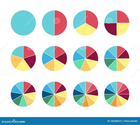 Pie Circle Chart Section Vector Circle Graph For Infographic Stock