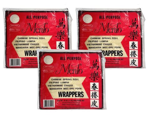 Menlo Lumpia Wrapper 3 Packs 16 Oz Spring Rolls Wrapper Grocery And Gourmet Food