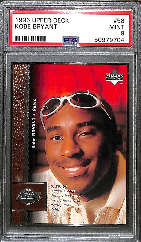 Lot Detail 1996 95 Upper Deck Kobe Bryant Rookie Card 58 Graded PSA