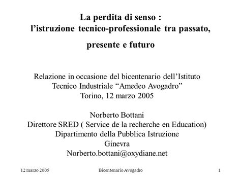 Marzo Bicentenario Avogadro La Perdita Di Senso Listruzione