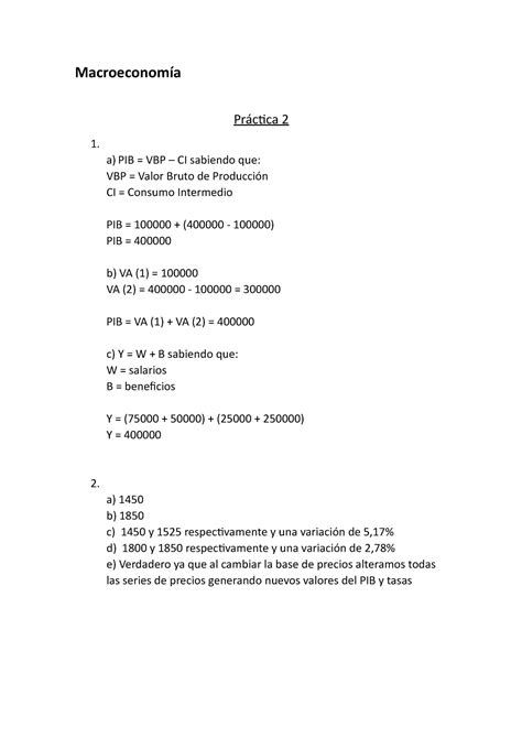 Macroeconom A Practica Carrera Macroeconom A Pr Ctica A Pib