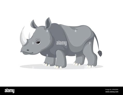 Clipart rhinoceros vector isolated on white background Stock Vector ...