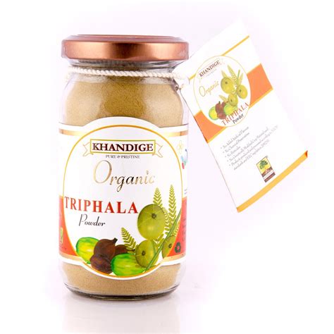 Khandige Organic Triphala Powder 250g Amla Harad Baheda Vitamin C