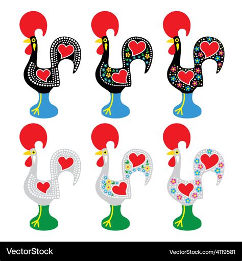 Portuguese Rooster Of Barcelos Galo De Barcelos Vector Image