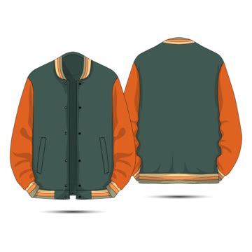 Illustration Template Of A Varsity Jacket Baseball Jacket Showing Front