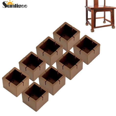 Sunligoo New 8 Pcs Square Chair Leg Pads Protection Furniture Floor ...