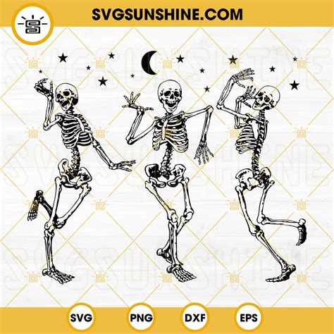 Dancing Skeletons Halloween Svg Dancing Halloween Svg Skeletons Svg