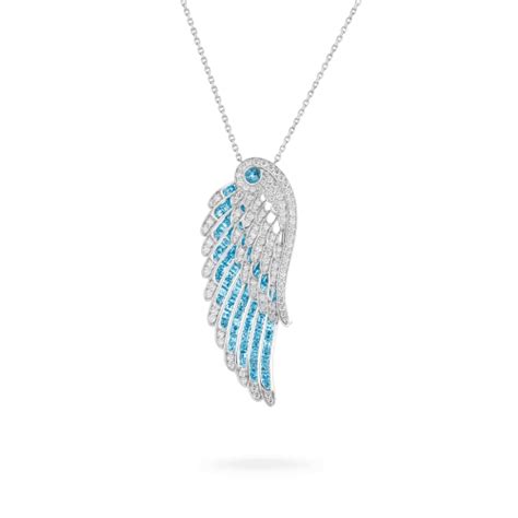 Wings Embrace Aquamarine And Diamond Slider Pendant Garrard