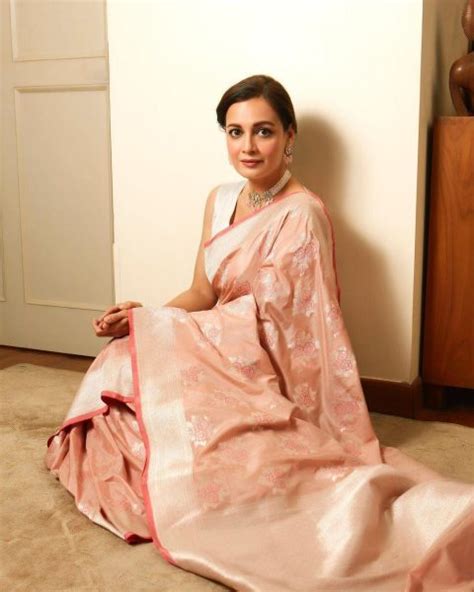 Dia Mirza Redefines Elegance In A Pastel Benarasi Silk Saree