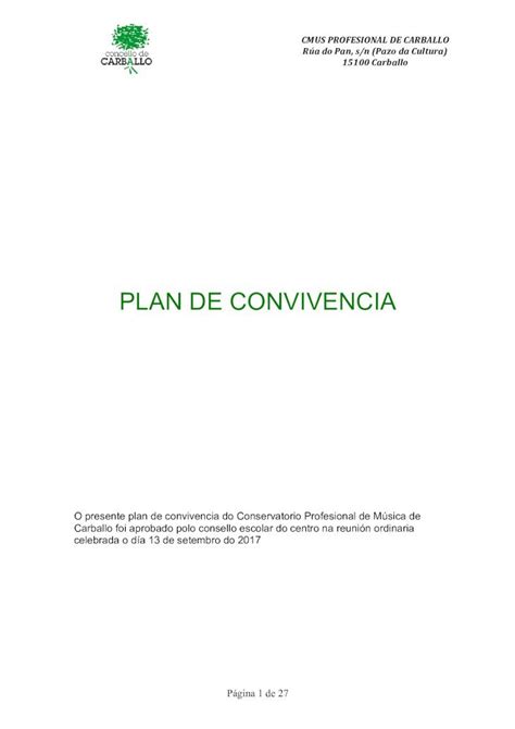 Pdf Plan De Convivencia Carballo Org Observatorio Da