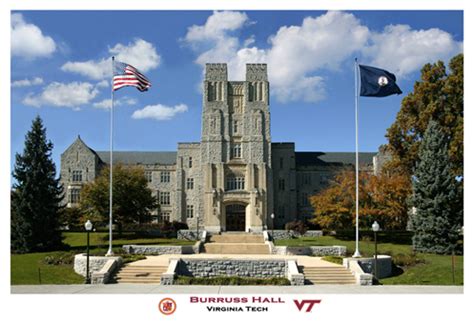 Virginia Tech Burruss Hall Campus Landmark Building Photo