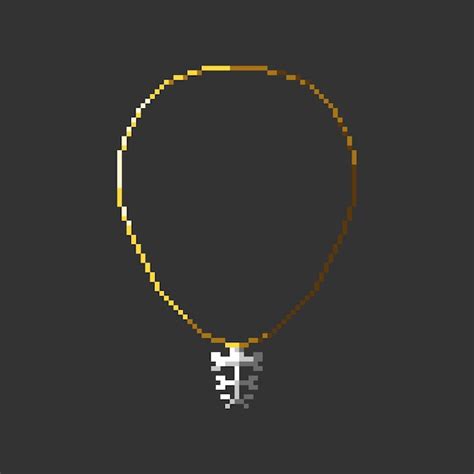 Premium Vector Pixel Art Gold Necklace For Game Asset