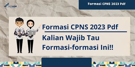 Formasi CPNS 2023 Pdf Kalian Wajib Tau Formasi Formasi Ini Bimbel