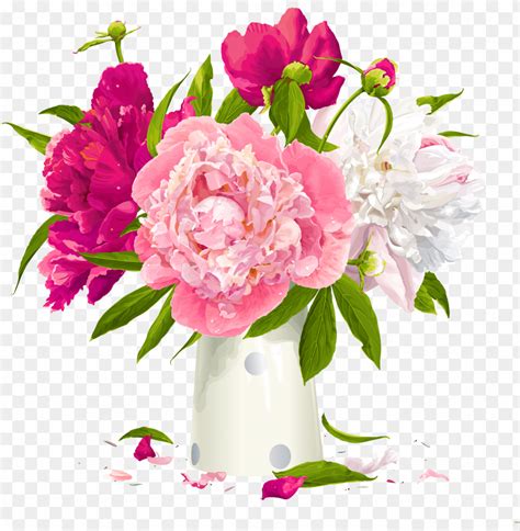 Flower Vases With Flowers Clipart Group Clip Transparent Peony Flower