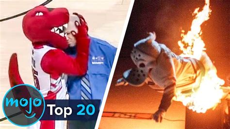 Top 20 Ridiculous Sports Mascot Moments Ever - YouTube