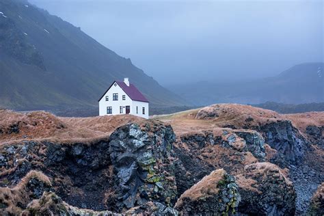 House On Ocean Cliff In Iceland Photograph By Joe Belanger Pixels