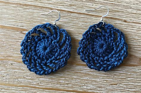 Spiral Crochet Earrings Handmade Etsy