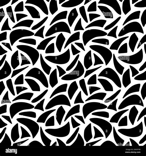 Abstract Hand Drawn Seamless Pattern Black Shapeless Spots On White