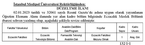 İstanbul Medipol Üniversitesi akademik personel alacak