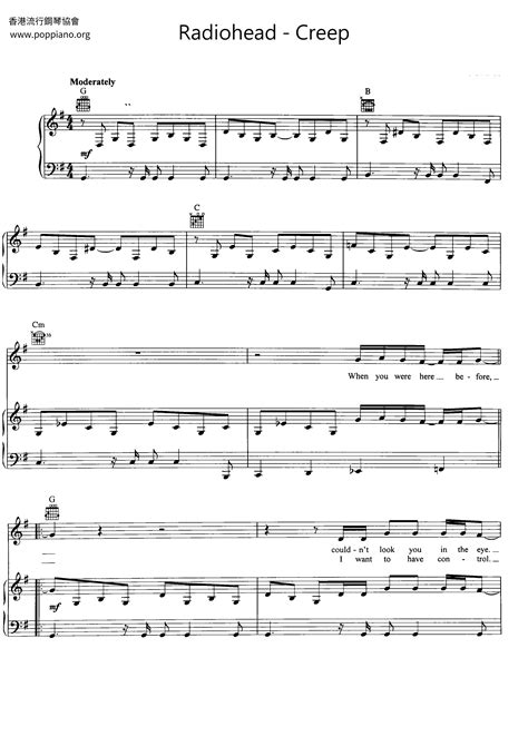 Creep Radiohead Sheet Music