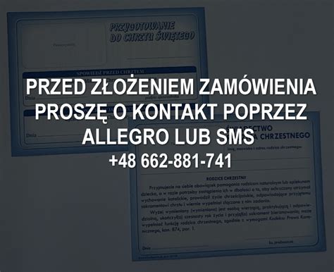 Zaświadczenie dla Chrzestnej Niska cena na Allegro pl