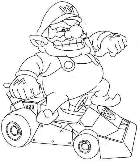 Coloriage Mario Kart Wario Dessin Gratuit Imprimer