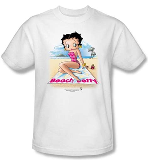 Betty Boop T Shirt Beach Betty Adult White Tee Betty Boop Shirts