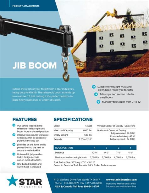 Forklift Jib Boom Forklift Attachments Star Industries