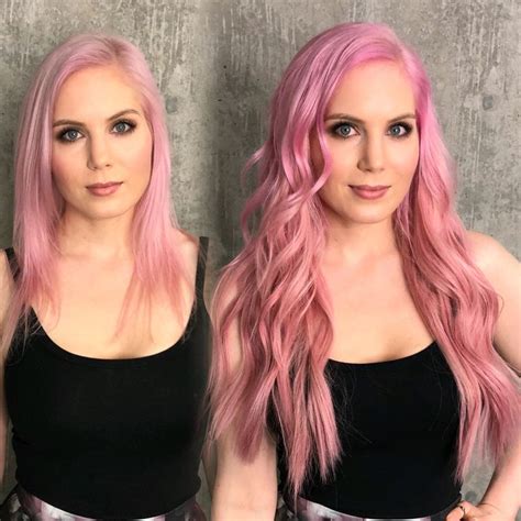 Pastel Pink Hair Extensions By Lyndsay Maderis Using Great Lengths Gl Tapes Pink Hair