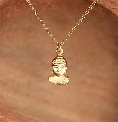 Gold Buddha Necklace Yoga Necklace Gold Buddha Necklace A