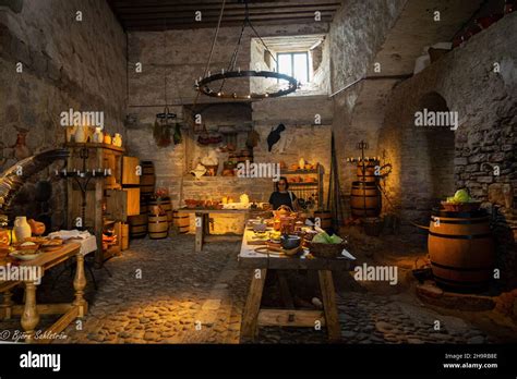 Kalmar castle kitchen interior Stock Photo - Alamy